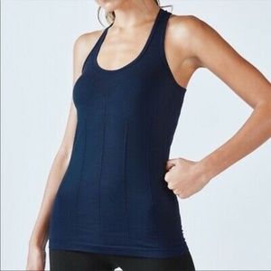 Fabletics Delta Seamless Tank - Navy | XXS